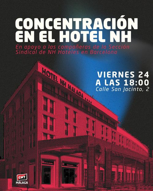Concentración en el hotel NH en apoyo a las compañeras de la Sección Sindical de NH Hoteles en Barcelona