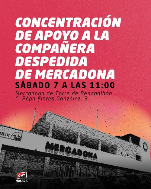 Concentración frente a Mercadona en apoyo a la compañera despedida